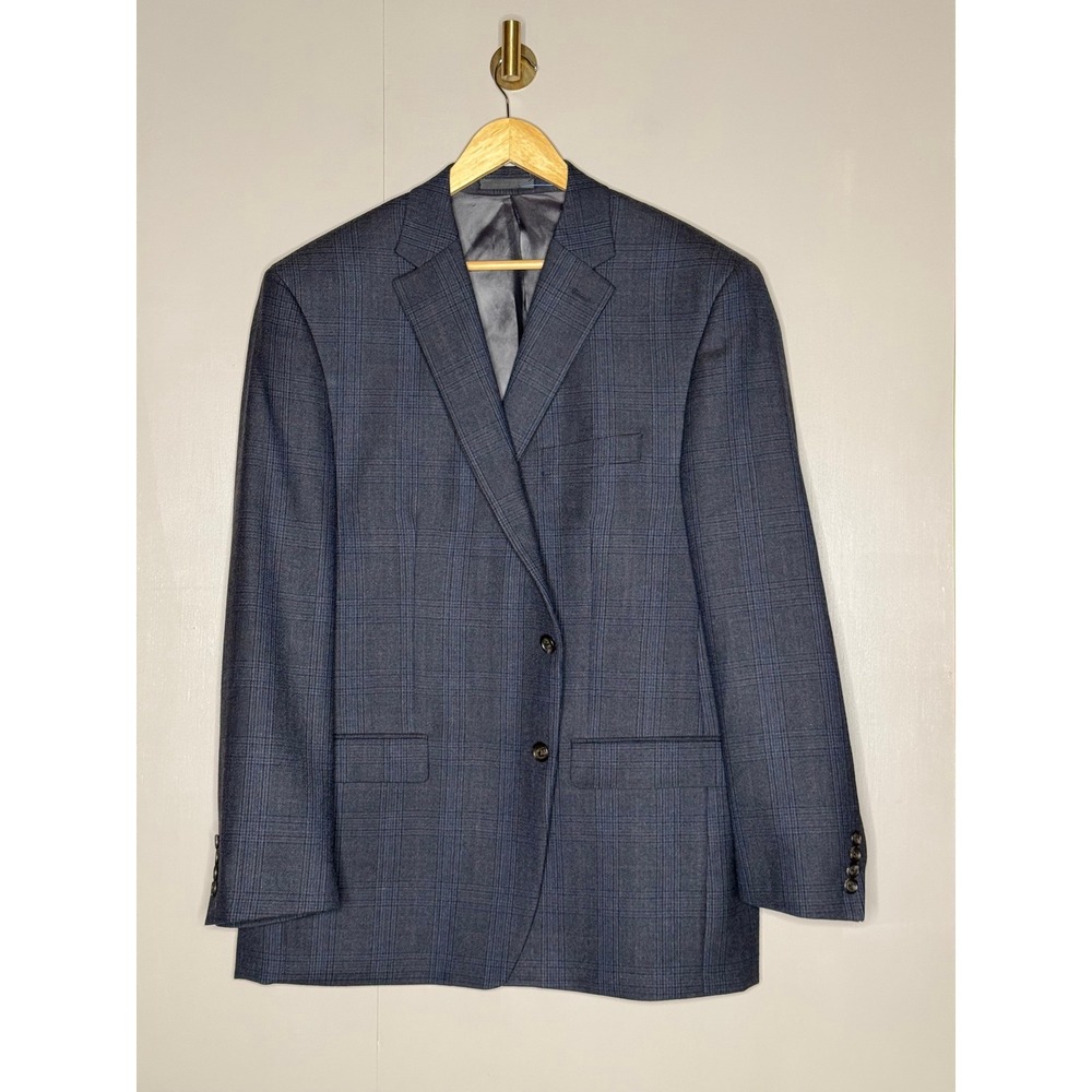 Lauren Ralph Lauren‎ Blue Windowpane Sport Coat Blazer 48R Classic